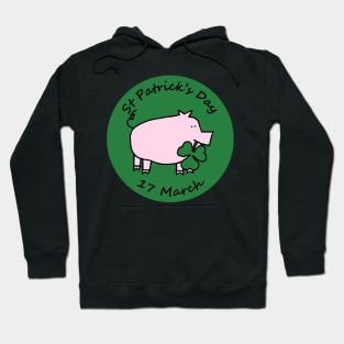 Pig with Shamrock St Patricks Day Hoodie